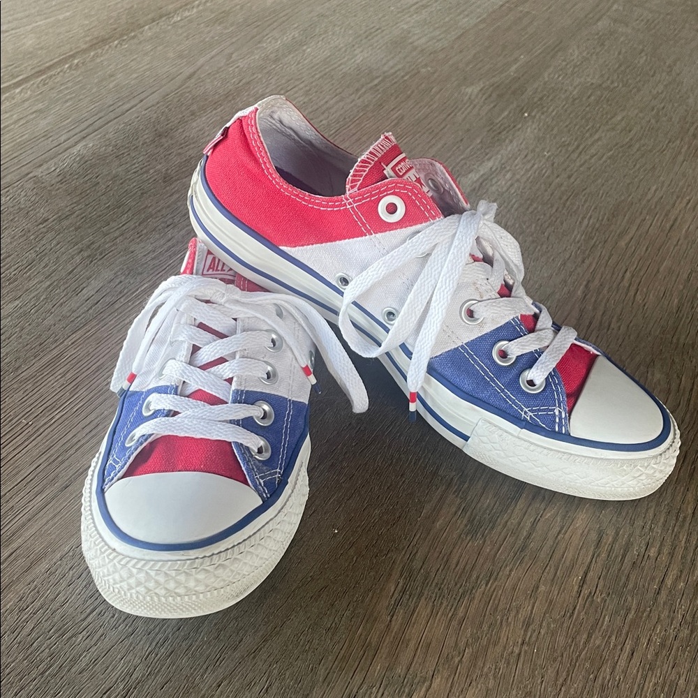 Converse Classic Red, White, and Blue Sneakers 5/7